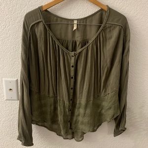 Free People Flowy Long Sleeve Top